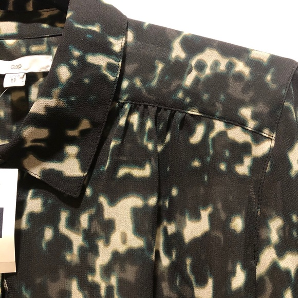 GAP SHEER CAMOUFLAGE PRINT BLOUSE - Picture 3 of 13